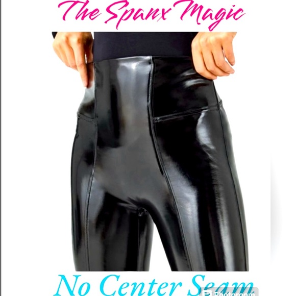 NWT SPANX FAUX PATENT LEATHER  LEGGINGS!  Small petite best seller online - Picture 6 of 12